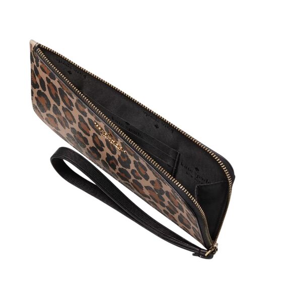 Kate Spade NY Lucy Leopard Print Wristlet Clutch Wallet Purse KE636 NWT - Picture 2 of 3